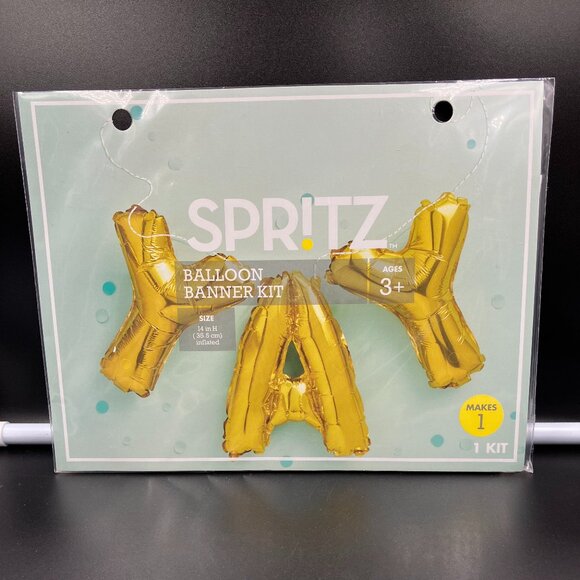 Spritz™ "YAY" Balloon Gold Banner Kit - Picture 1 of 2